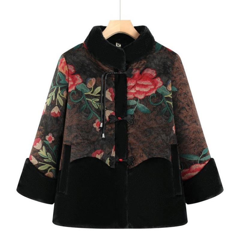 

Зимняя стеганая куртка на флисе для тепла, женская куртка толстая, старая зимняя одежда 5XL [recommended 150-80kg] жёлтый