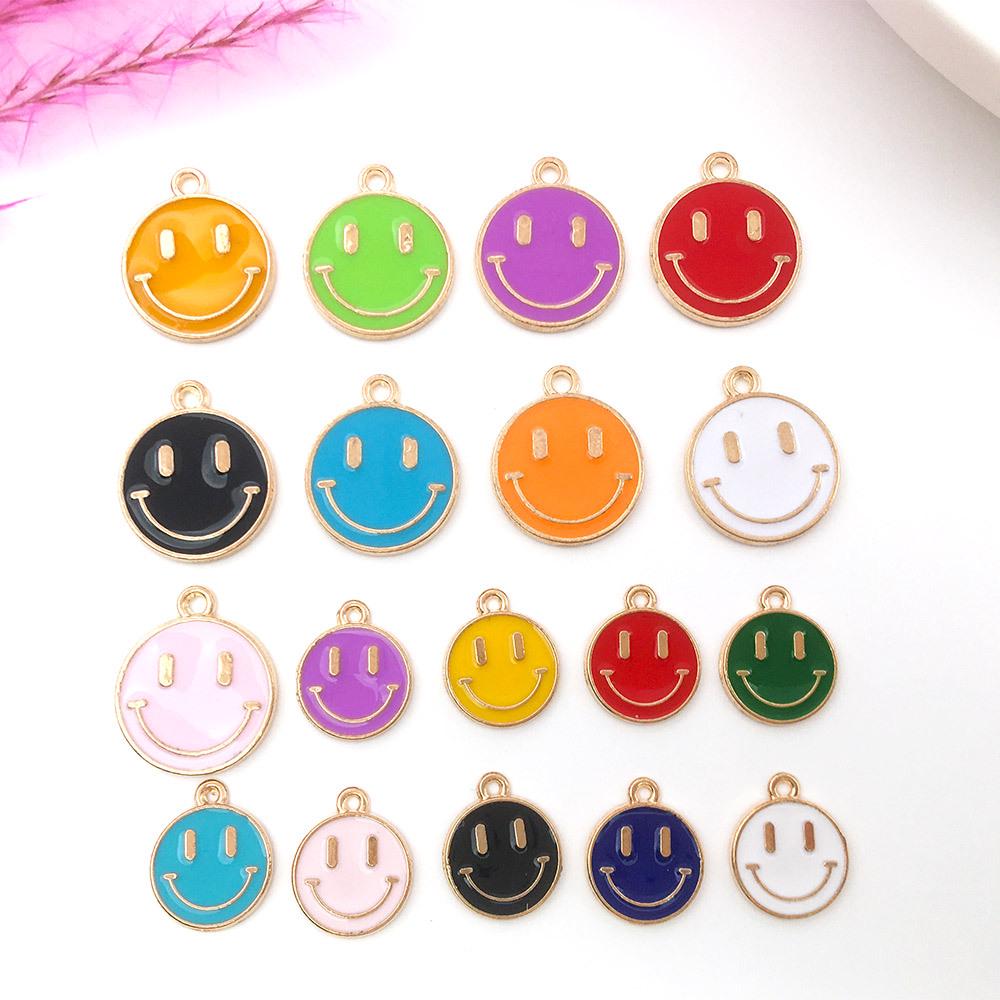 

Korean DIY Smiley Face Drip Oil Charm for Jewelry Accessories