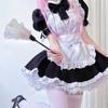 Anime Maid Costume Set Anime Maid Apron Maid Dress, Maid Headpieces, and Maid Bowtie Halloween Cosplay Costume