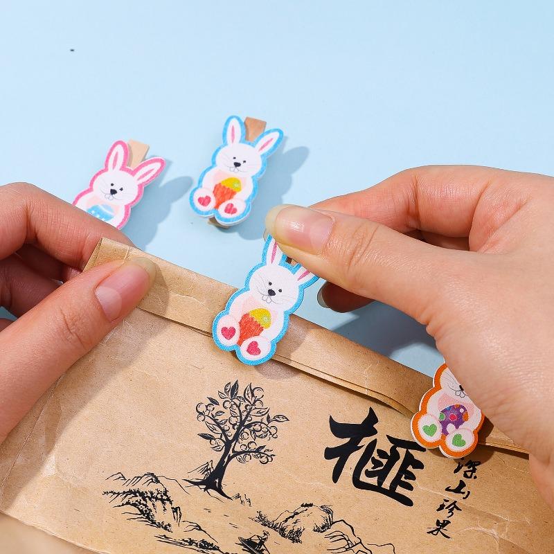 50/10Pcs Easter Crafts Bunny Clothespins for Crafts Photo Clip  Postcard Paper Pegs Home Bedroom Decoration Rabbit Accessories