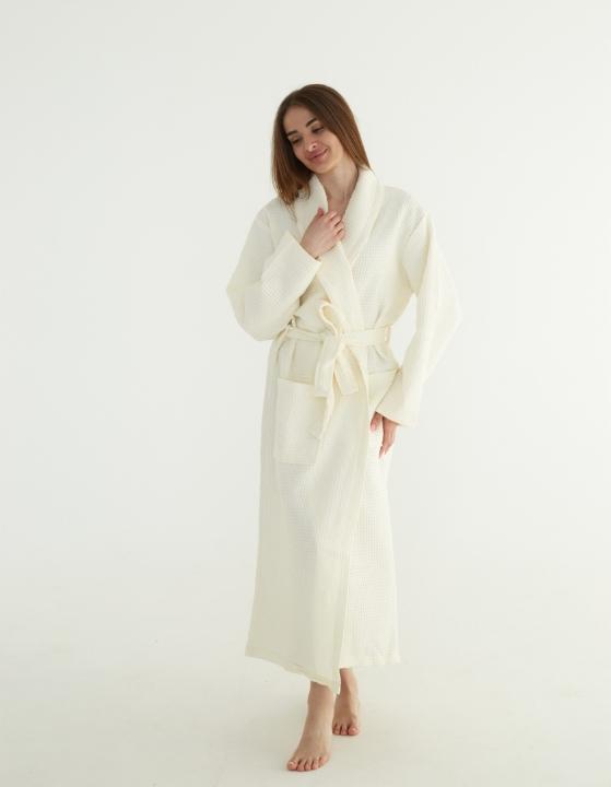 Long Unisex Bathrobe, Thin Pockets, 100% Cotton, Quick-Drying, M