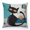 Cartoon Cat Pattern Series Super Soft Short Plush Material Pillow Cover for Home Sofa Decoration Pillow Cover
