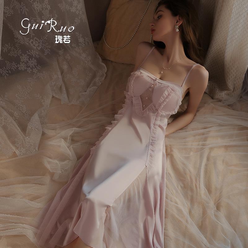 Women's Padded Cami Sleep Dress with Open Front Tie Robe Lounge Set