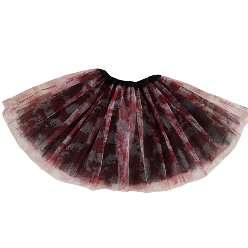 TutuS Skirt Halloween Bloody Tulle Skirt Layered Tulle TutuS Skirt with Belt Halloween Costumes for Womens Adults Gifts 30CM