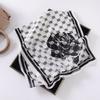 Fashion new long silk scarf women's Korean version line printing simulation silk medium length thin scarf sunscreen shawl