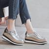 2026 Autumn Women's British Style Brogue Carving Lace-up Platform Flats