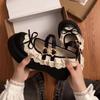 Versatile Single Shoes Women's Winter 2025 Bow Mary Jane Platform Brown French Fashion Retro Small Leather Shoes