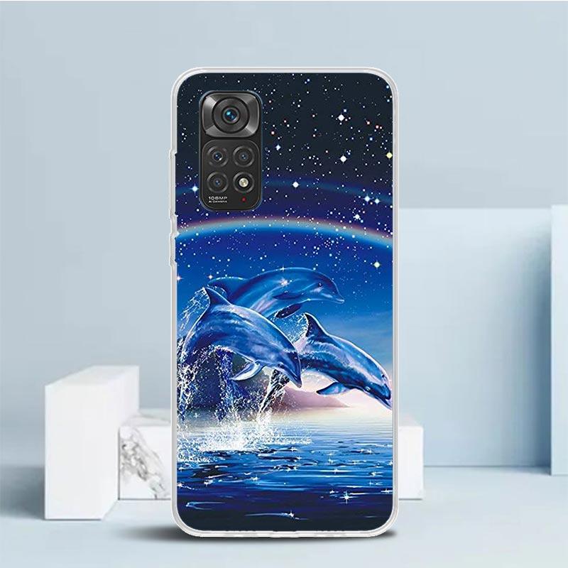 Ocean Animal Cute Dolphin Phone Case For Xiaomi Redmi Note 15 14 14S 13 12S 12 Pro Plus 11S 11 11T 11E 10S 10 + Soft TPU Back Co