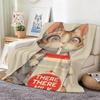 Pastel Healing Design Spiritual Cat Throw Lightweight  Flannel Blanket Soft Skin-Friendly For Summer Cooling