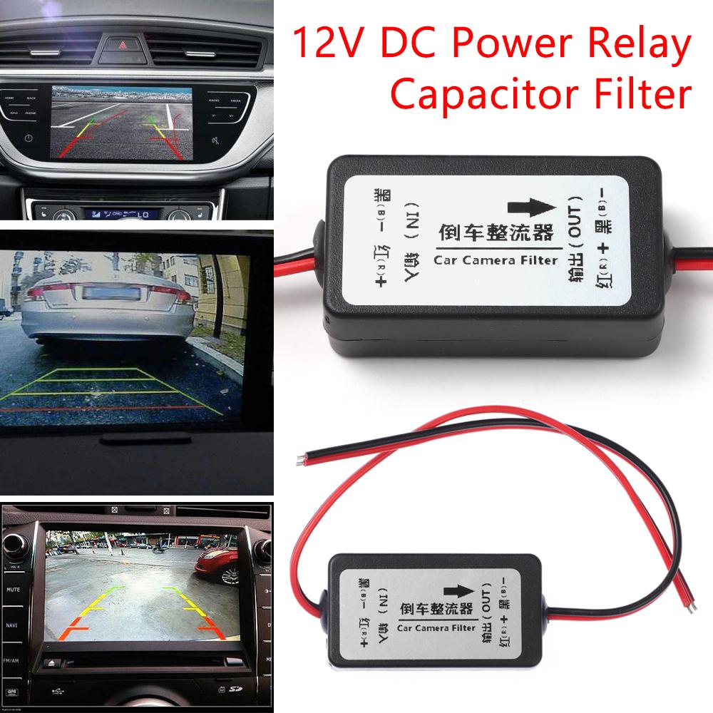 Auto for Car Rear View Backup Camera Relay Capacitor Filter 12V DC Power Rectifier