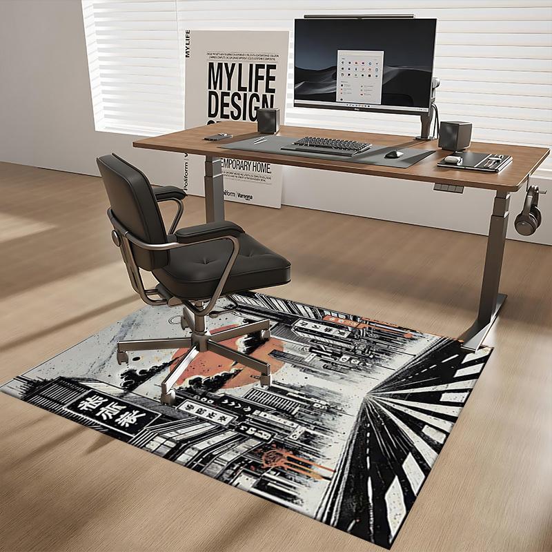 1pc Anime Cartoon Design Office Chair Mat - Japanese Style Decorative Carpet for Home and Office, Suitable for All Seasons, Perfect Gift Idea.A089