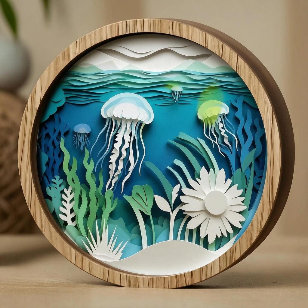 Wooden Plaque Round Wood Wall Decor Layered with Dots for Living Room, Entryway, Bedroom