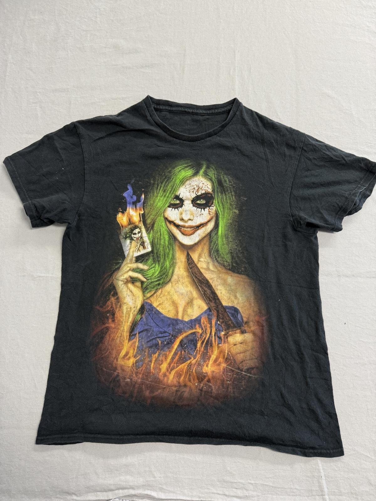 Faded Sexy Joker Girl T-shirt Halloween Cute Joker Card L S разноцветный