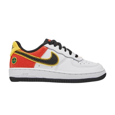 Tênis Infantil Air Force 1 Low LV8 Raygun (PS) Branco/Laranja Flash/Amarelo/Preto