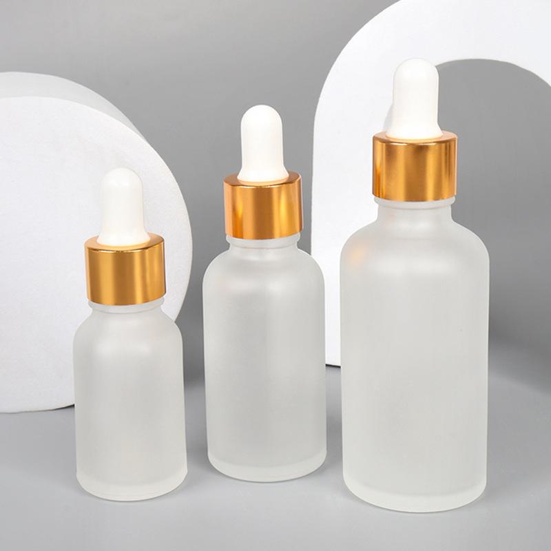 10/50/100ml Klare mattierte Glasflaschen Tropfflasche Lotionflasche Glas leere Flasche Wiederverwendbare Spenderflaschen