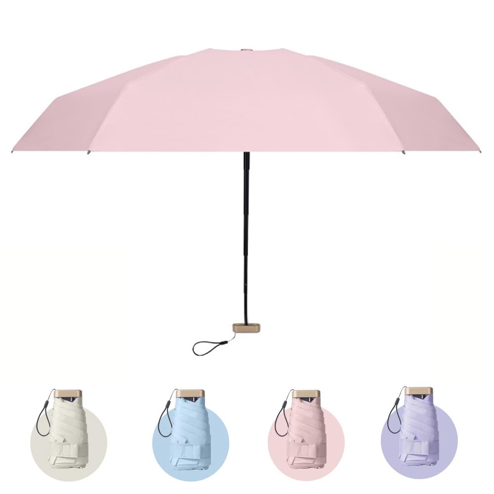 

ZOMAKE Складной Ультрафиолетовый Свет Тепло Подходит для Мужчин и Солнца и Включает Чехол для Хранения Зонт, 6 спиц, Легкий, Компактный, Защита, Блокировка, розовый