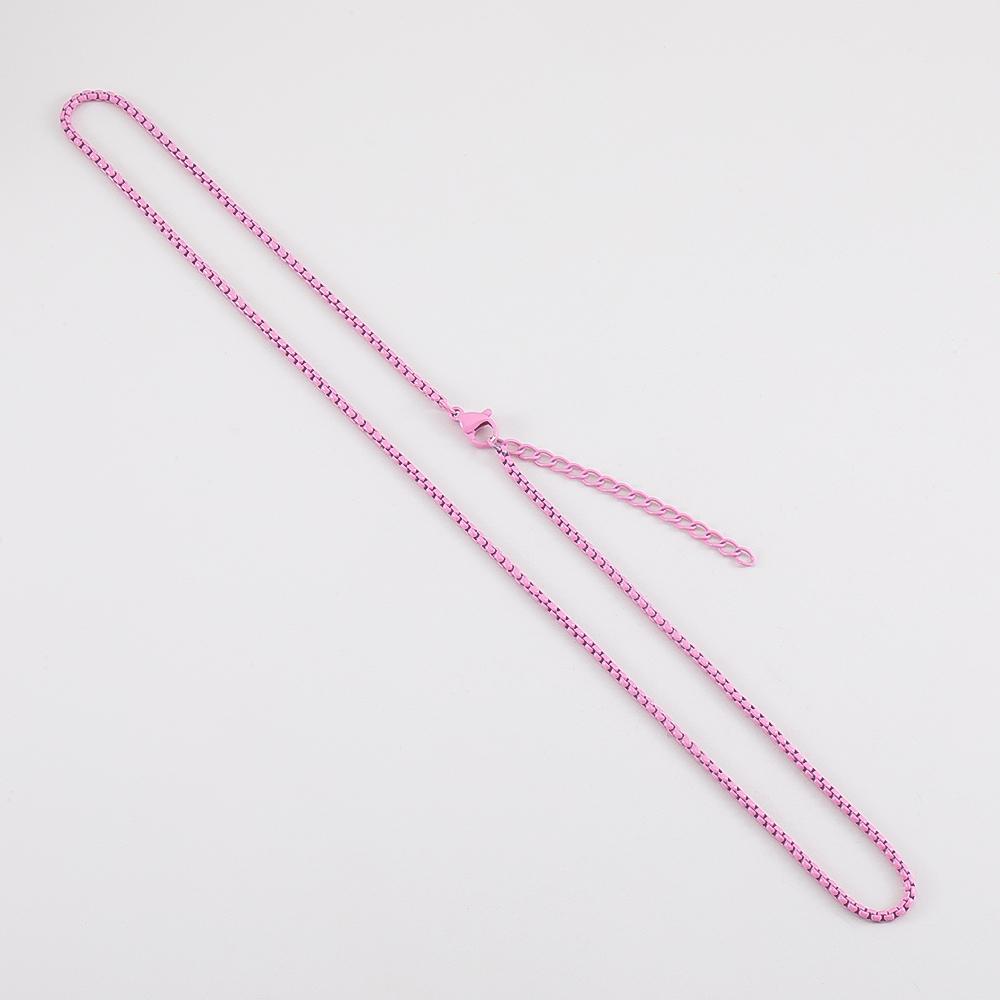 2pcs 1pc 7 Color Stainless Steel Painted Chains Candy Color Box Chain Necklace DIY Basic Summer Choker Chain Punk Jewelry Making
