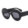 Stylish Round Contrast Color For Ladies Sun Glasses Vintage Oval Clear Gradient Lens Shades UV400 For Gents Trending Punk Sun Glasses