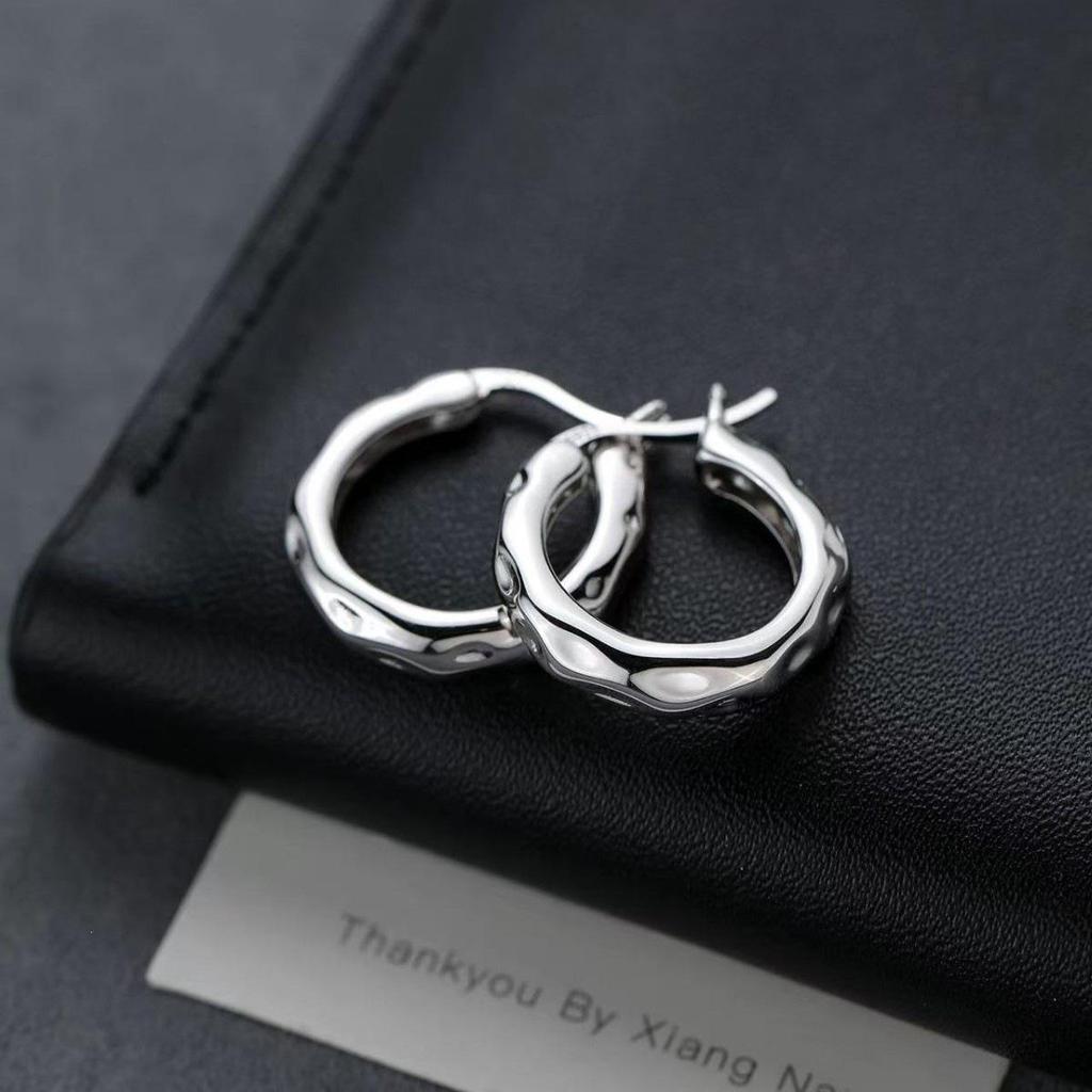 925 Sterling Silver Hoop Earrings - Niche Design, New 2025 High-End Style for Women