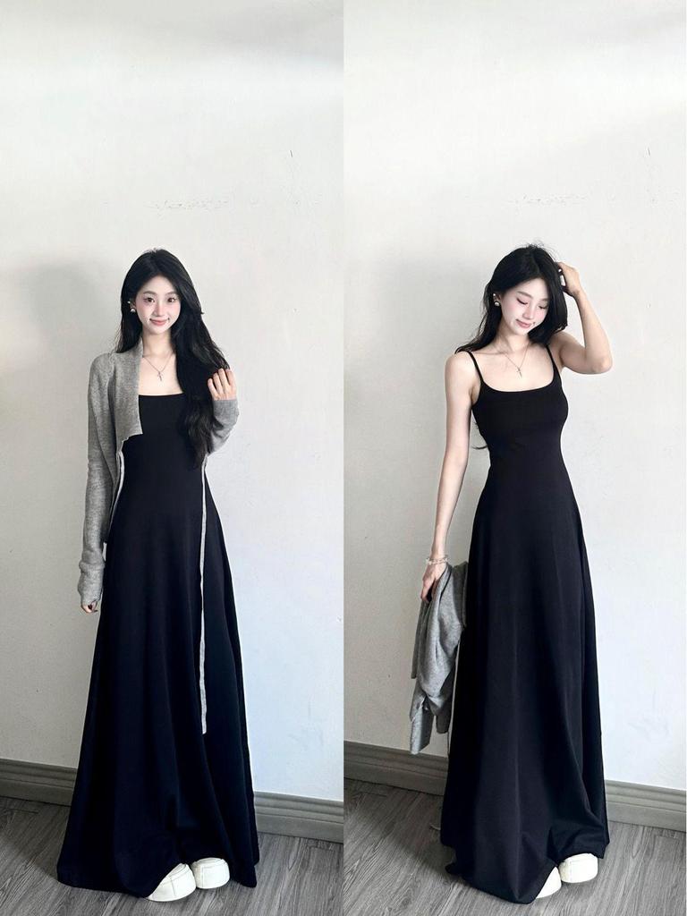 Summer 2026 Women's Elegant Slimming A-line Bodycon Dress with Spaghetti Straps