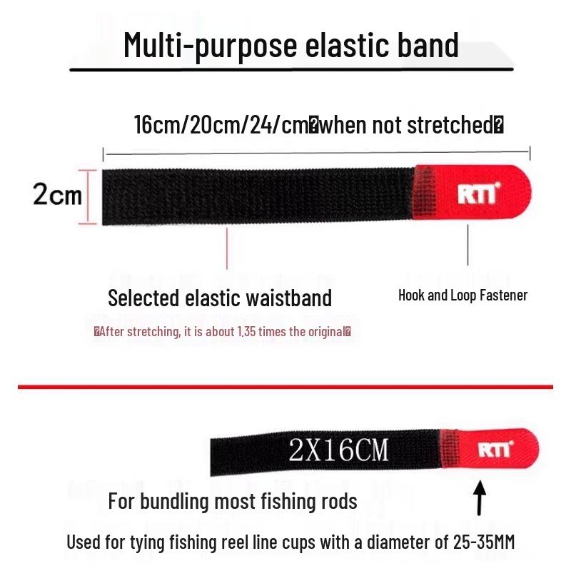 RTI Elastic Fishing Rod Straps and Reel Tie Tape