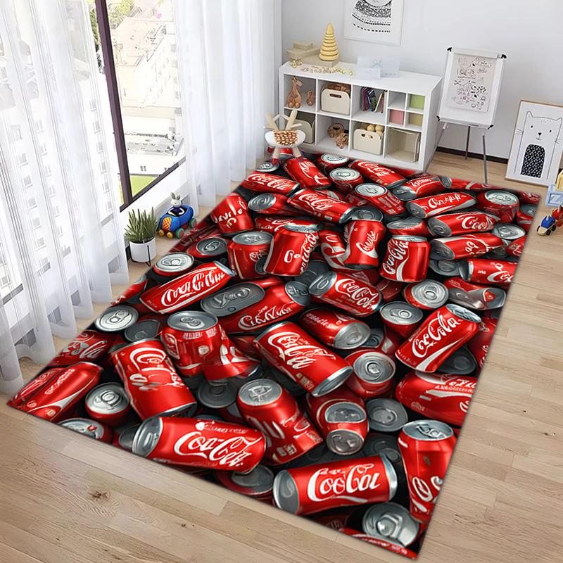 Christmas gift Halloween themed cola beverage Coca Cola carpet is suitable for living room and bedroom doormats office balcony decorative carpet V25