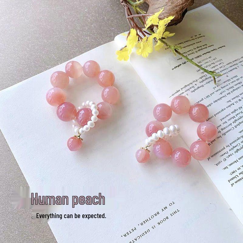 Xiaohongshu Style Soft Pink Crystal Hand Twist Prayer Beads - Student Version