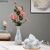 Klasyczny Niebiesko-Biały Porcelanowy Pojemnik na Chusteczki Dekoracja Stolika Kawowego Biurka Ceramiczny Pojemnik na Chusteczki Stolik Nocny Etui na Ręczniki Papierowe
