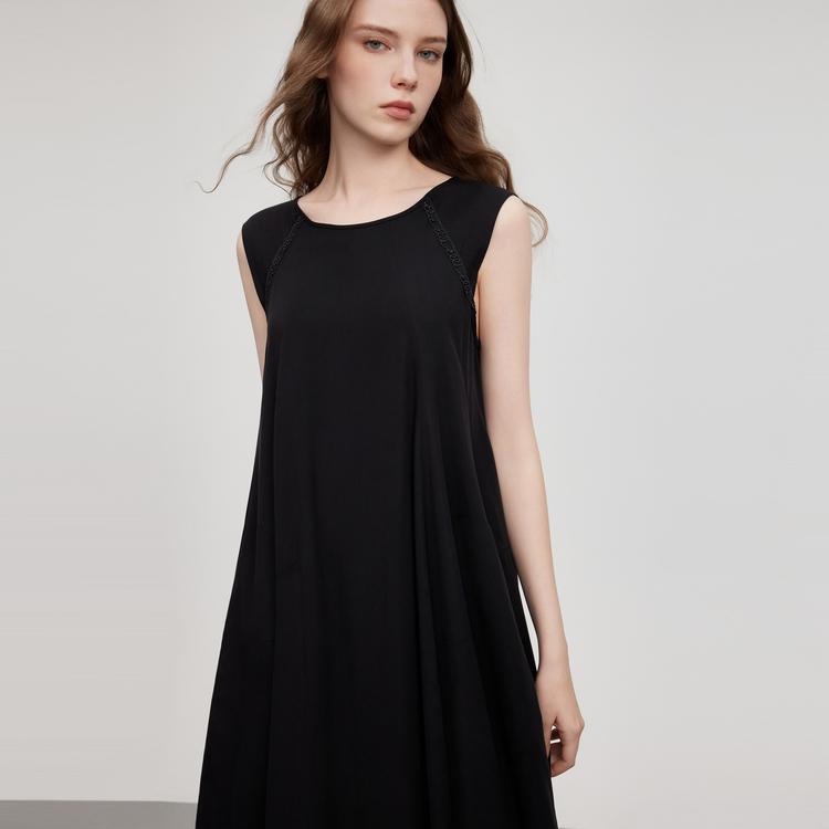 ELLE Fashion Slim Fit Versatile Sleeveless Dress Women Dress Black EL51528