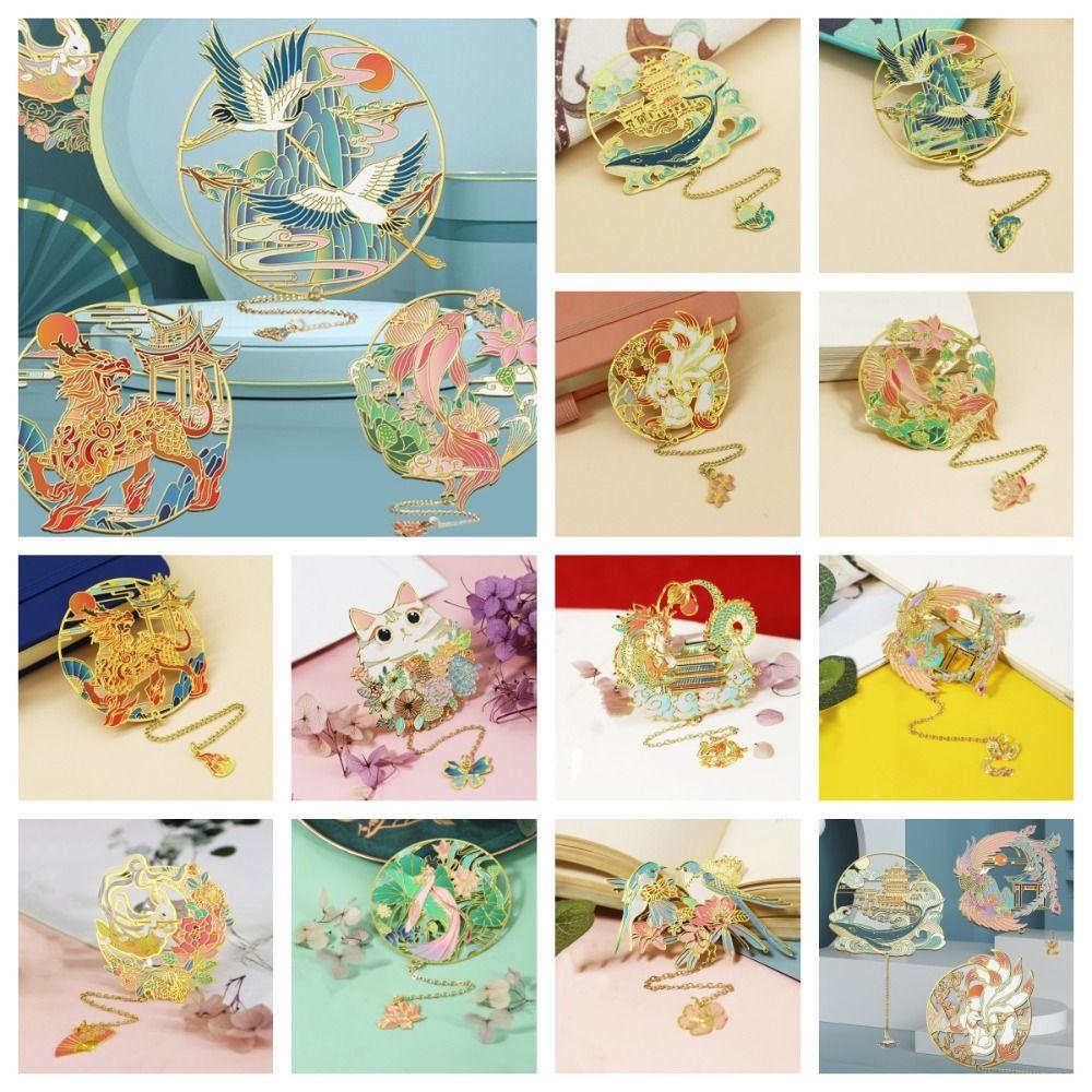 Dragon Metal Book Clip Brid Tassel Book Page Marker Chinese Style Bookmark  Student Stationery