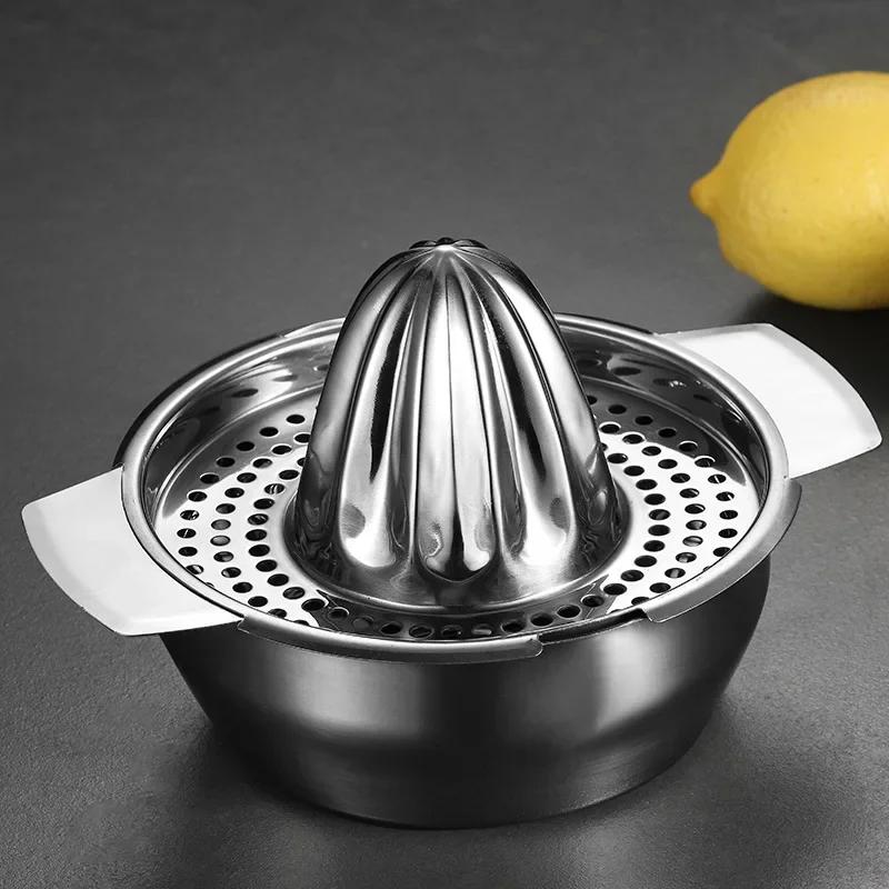 

Портативная ручная соковыжималка для фруктов, лимона, апельсина, кухонные аксессуары из нержавеющей стали 304, инструменты для цитрусовых, 100% сырой соковыжималка ручного отжима 1PCS серебряный