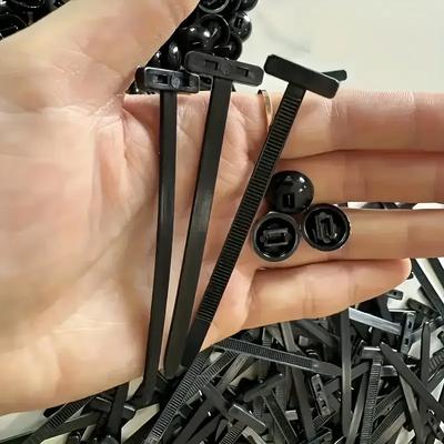 5-200PCS Nylon Cable Tie Buckle-Heavy Duty Zip Ties Holder with Pin & Button Design Plastic Cable Ties Tool Fasteners Car Body