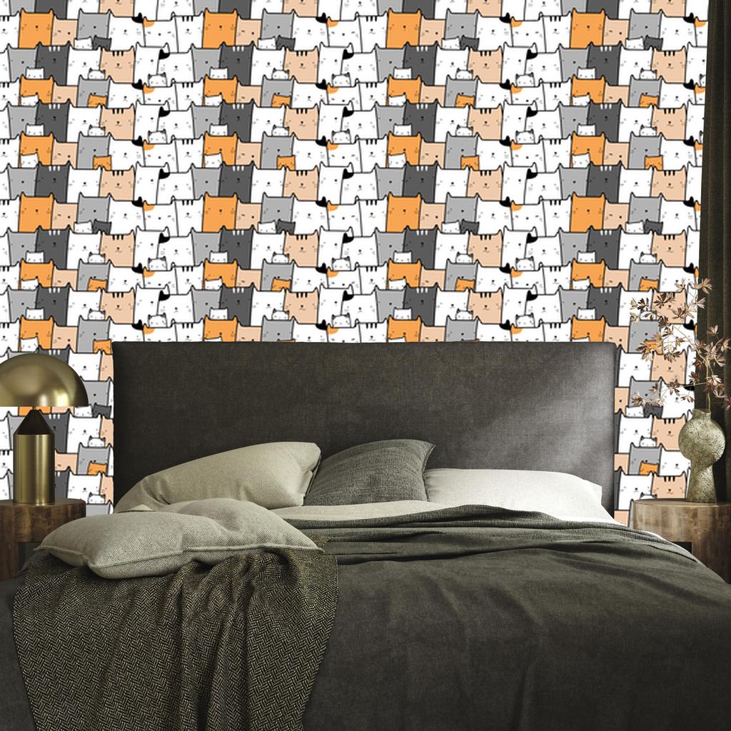 Cheerful kittens wallpaper for living room and bedroom 50x1000