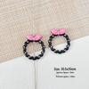 Macaron Colored Bow Hair Tie & Beaded Phone Chain Accessories - Cute & Stylish DIY