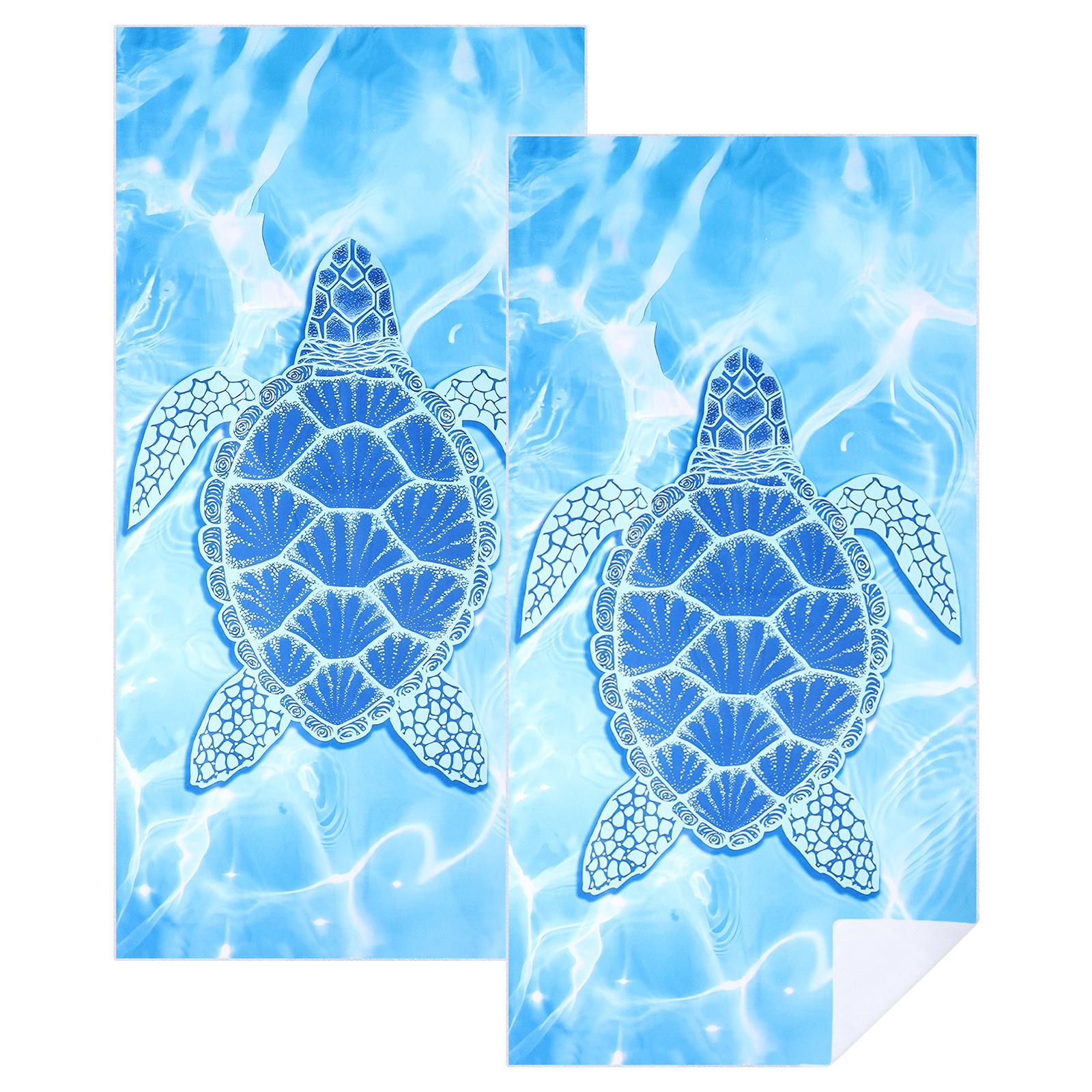 

2 шт. Пляжное полотенце из микрофибры с черепахой 180 см Впитывающее Быстросохнущее Мягкое Для йоги Плавания Уличных видов спорта Тренажерного зала Душевое полотенце