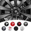 Tesla Model 3/Y/S/X 4Pcs 56mm Hub Cap Logo Stickers - Waterproof Durable Wheel Center Decals Car Protector Accessories