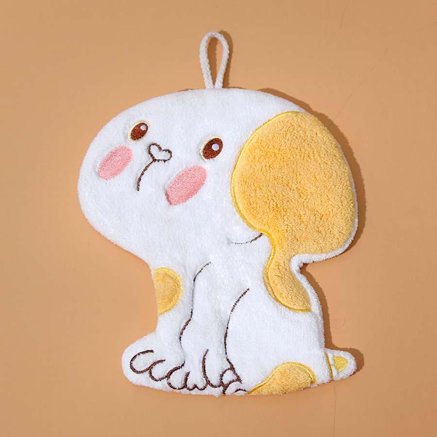 Soft Cute Cartoon Coral Fleece Hanging Hand Towel - Absorbent Kitchen Wiping Cloth