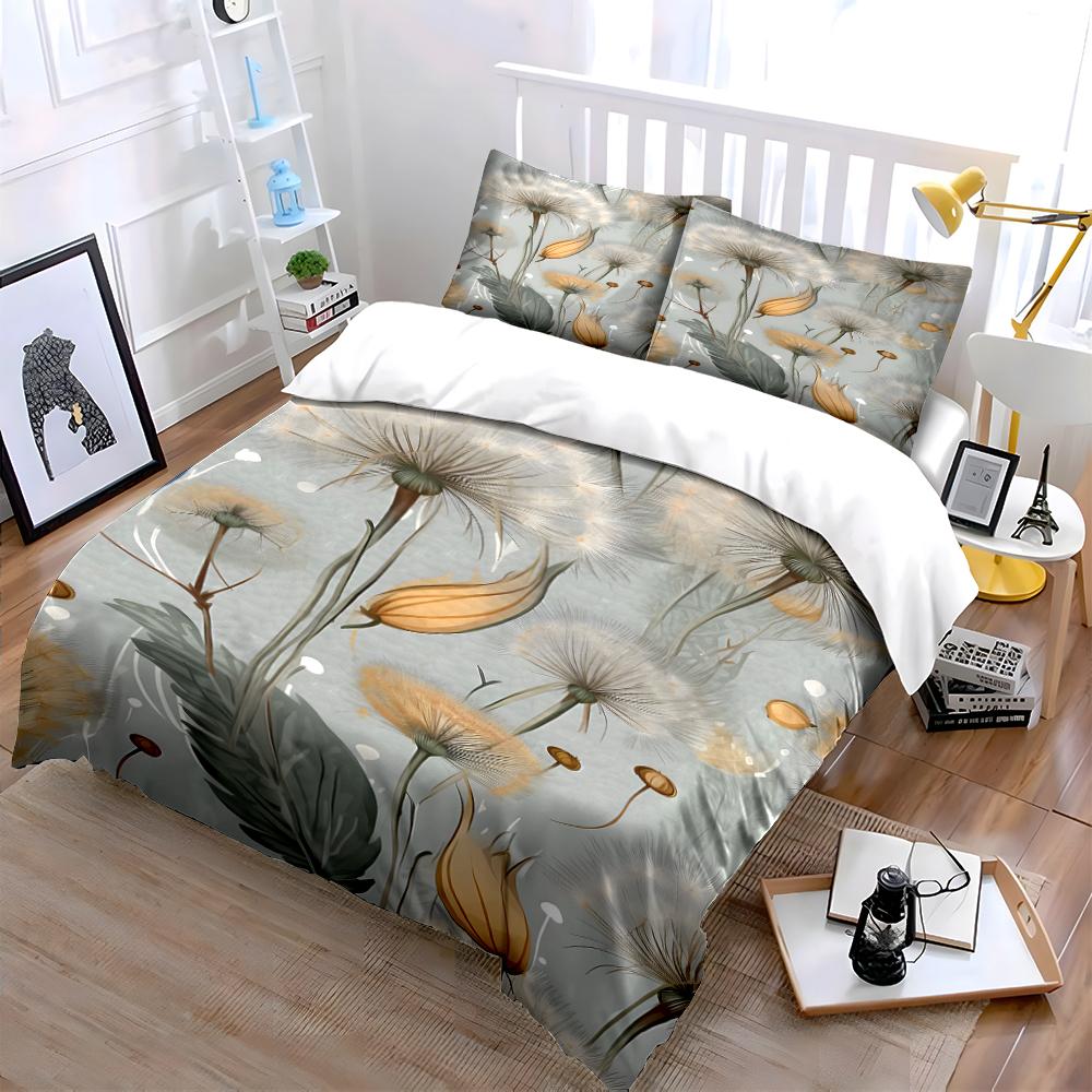 Dandelion Print Bedding Set Bedding Set (1 Duvet Cover, 2 Pillowcases, Duvet Not Included)