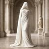 1Pcs 3D Printed White Dress Ghost Sculpture Model Ornament Funny Ghost Statue Halloween Indoor And Outdoor Decoration