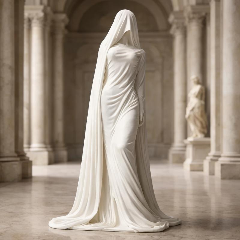1Pcs 3D Printed White Dress Ghost Sculpture Model Ornament Funny Ghost Statue Halloween Indoor And Outdoor Decoration
