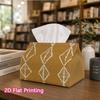 1pc, 2d Flat Printing, Tissue Box Simple Diamond Pattern Printing Party Tissue Box, Multifunctional Kitchen and Dining Table, Coffee Table and Dining 