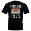 Teeshirt 43Rd Birthday Gift Vintage 1975 43 Years Old Mixtape Shirt Design T Shirt MenS High Quality Male Black Tshirts