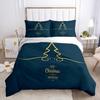 Christmas Series Quilt Cover Pillowcase Digital Printing Three-Piece Set, Bedding