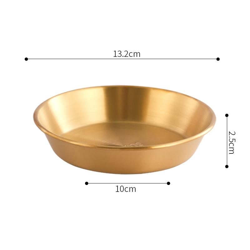 1 stycke 304 rostfritt stål matförvaringsbricka förtjockad såsdipsål snackstallrik kimchi tallrik hot pot utomhus servis