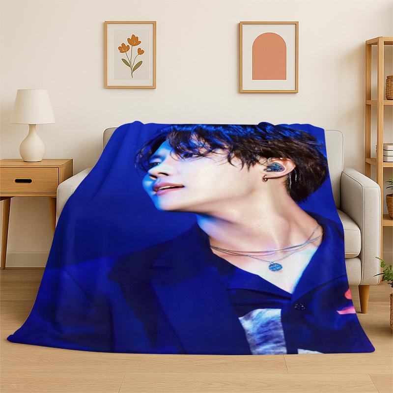 Kpop BBTS Jung Hoseok J Hope Flannel Blanket Soft Warm Throw Blanket for Bedroom Living Room Bed Travel Camping Picnic Gift