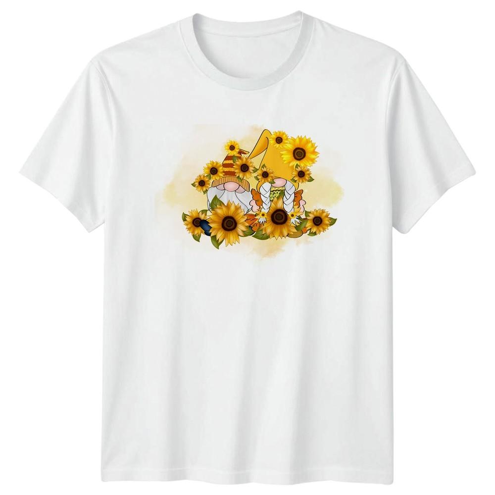 Sunflower Gnome Couple Love Fall TShirt Sunflowers Gnomes Fall Harvest S