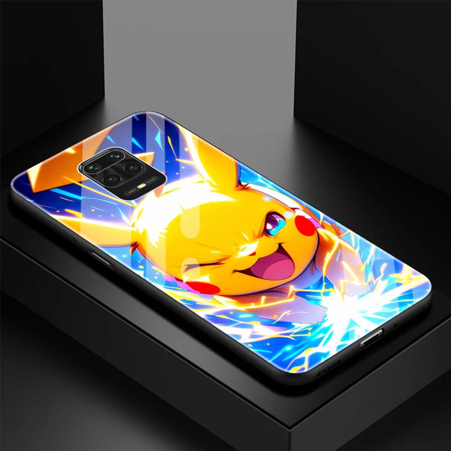 Cute Pokemon Pikachu Luxury Phone Cover Glass Case for Xiaomi Redmi Note 15 14 Pro 10 A2 Plus 13 12S A5 12 10S A1 11