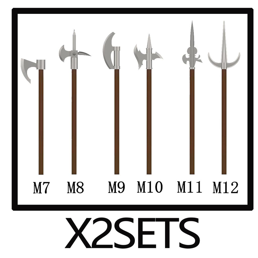 MOC Medieval Building Blocks Character Parts Model Toy Castle Knight Soldier Sword Bow Armor Shield Spear Piercing Parts Bricks