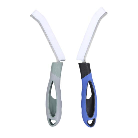 Spazzola Per Pulizia Fessure E Fughe Con Setole Dure | Manico Ergonomico, Angolata, Per Vasche, Cucine, Finestre E Porte Scorrevoli - 5