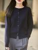 Chic Women's 100% Wool Cardigan: Round Neck, Button-Up, Slimming, Versatile for Autumn/Winter 2026